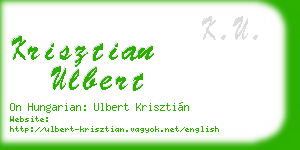 krisztian ulbert business card